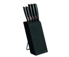 Fiskars Bloc design avec 5 couteaux, Largeur: 15,5 cm, Hauteur: 37 cm, Bois de bouleau, Noir, Edge, 1003099
