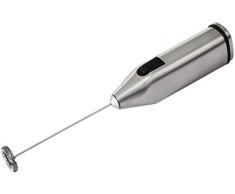 Xavax Mousseur à lait Edelcopter (en acier, moteur très puissant à 14 000 tours/minute, spirale spéciale, nettoyage facile, mousseur à lait, balai Matcha) Argent