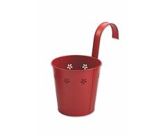 Galileo Casa Pot portapiante Rustique Ã Suspendre, mÃ©tallique 13 x 13 x 13 cm Rouge