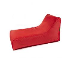 Pushbag Stretcher Pouf, Polyester, Rouge, 70 x 125 cm