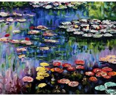 Legendarte Tableau, Impression sur Toile - Nymphéas Claude Monet - cm. 50x70