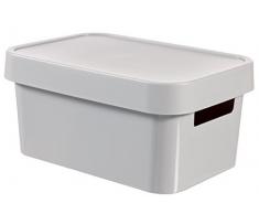 CURVER 04746-099-00 Boîte à Rangement Infinity avec Couvercle 4,5L en Gris Clair, Plastique, 26,8x18,6x12,4 cm
