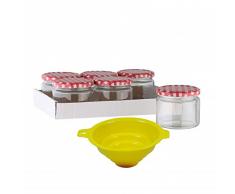 Viva Haushaltswaren Lot de 6 Pots de Confiture 330 ML/Bocaux avec Fermeture à vis, avec Entonnoir de