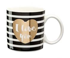 Draeger - Mug Original - Tasse à Thé à Offrir en Cadeau à Vos Proches - Tasse à Café en Porcelaine Fine - 350 ML 8 cm de diamètre x 8,5 cm de Hauteur i Love You