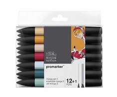 Winsor & Newton Promarker Set de 12 Marqueurs + 1 blender Manga Expansion 2
