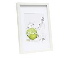 Deknudt Frames S40AK1 P1 Cadre Photo Basic avec Passe Partout Moulure Haute en Bois/MDF Blanc 24 x 30 cm
