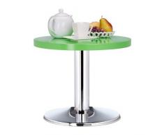 Relaxdays 10021919_53 Guéridon Rond, Petite Basse, Table Enfant métal déco coloré, Vert, Bois Dense, Green, 50 x 50 x 41 cm
