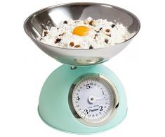 Bestron Balance de cuisine analogique avec plateau de pesée amovible, Design rétro, Sweet Dreams, Capacité de charge : 5 kg, Vert menthe