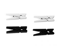 Rayher Pinces Ã linge en bois assortiea, Noir, Blanc, 35mm