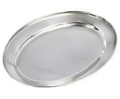 Buckingham Lourd Plat Ovale/Assiette/Plateau de Service, Acier Inoxydable, Argent, 25Â cm