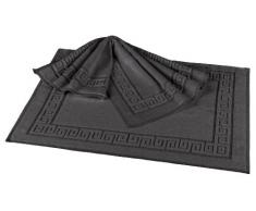 Fleuresse 2828 Frottier Lot de 2 Tapis de Bain avec Bordure Anthracite 50 x 80 cm