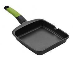 BRA PRIOR - Poêle grill en aluminium fondu avec antiadhésif Téflon Classic 28 cm,sans ligne