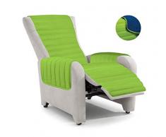 ELEGANT PO-REC-Verde Mela/blu Scuro Housse de Fauteuil inclinable matelassÃ©, Vert Pomme/Bleu foncÃ©, Microfibre, Standard