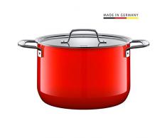 Silit Zeno Red Marmite Haute 24 cm, Couvercle en mÃ©tal, marmite Ã Viande 6,4 l, cÃ©ramique Fonctionnelle Silargan, Casserole Ã Induction, Rouge