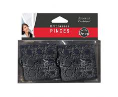 douceur dintérieur 2 embrasses pince 6.8x6.8cm metal patine emery noir/argent