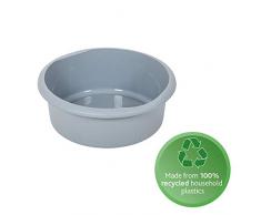 Addis Eco Bol à Vaisselle Rond en Plastique recyclé 7,7 l Gris Clair 34 x 34 x 13 cm
