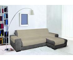 Trendy Waterproof housse de canapé Double-face avec chaiselongue, Gris tourterelle, 290cm