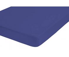 biberna 0002744 Drap housse castor fin (hauteur matelas max.22 cm) (coton) 180x200 cm -> 200x200 cm, saphir