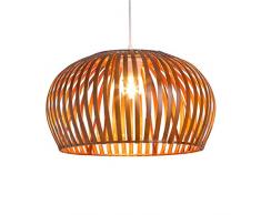 Luminaire Floral, suspension bambou, 60 W, naturel, ø 35 x H 20 cm