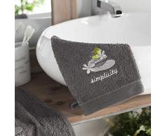 douceur dinterieur Mineral 2 GANTS DE TOILETTE, Anthracite, 15 x 21 CM