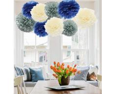 A Liittle Tree Guirlande de Pompons en Papier de Soie Ã Suspendre avec Un Petit Arbre - 9/12 piÃ¨ces - 20 cm + 25,4 cm