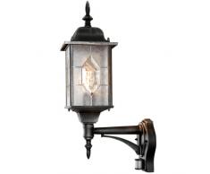 Konstsmide Milano 7268-759 Applique murale en aluminium verni avec capteur de mouvement Noir/argent 16 x 28,5 x 53 cm 75 W IP43