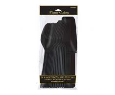 Amscan Couverts en Plastique Noir