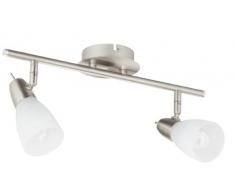 Leuchten Direkt Luminaire mural ou plafonnier à économie dénergie Julia 2 ampoules Bureau Effet acier