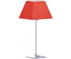Honsel 90811 Lampe de bureau Chrome / Abat-jour rouge