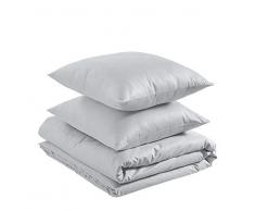 AmazonBasics Parure de lit 100Â % coton 155 x 220 cm / 80 x 80 cm, Gris tendre