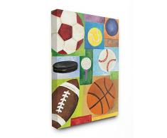 Stupell Industries la Chambre denfant par Stupell Sport surdimensionnÃ© tendue sur Toile DÃ©coration Murale, 24Â x 1,5Â x 30, fabriquÃ© aux Ãtats-Unis dAmÃ©rique, Tissu, Multi, 24Â x 1.5Â x 30Â cm