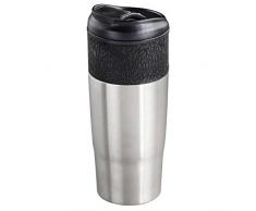 Xavax Gobelet isotherme Everyday (pour boissons chaudes et froides, Ã double paroi, bouchon Ã vis, tasse Ã cafÃ© Ã emporter, 400Â ml) Argent