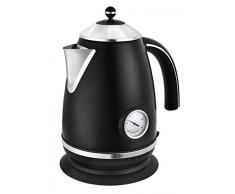 Team Kalorik Bouilloire Ãlectrique sans Fil 1.7 Litre en Inox, 2000 W, Indicateur de TempÃ©rature, Noir, TKG JK 1046 B