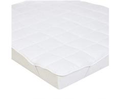 AmazonBasics Sur-matelas doux avec rembourrage en microfibre polyester et Ã©lastiques, 100 x 200Â cm, Blanc