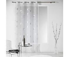 douceur dintÃ©rieur panneau a oeillets 140x240 cm voile argent infinity blanc