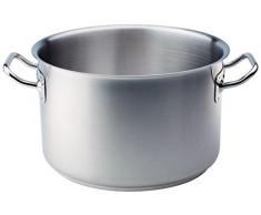 Pentole Agnelli Casserole Haute en Aluminium avec poignÃ©e Tubulaire en Acier Inoxydable 18/10, argentÃ© 44.5 Litri Argent