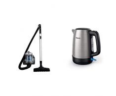AmazonBasics Aspirateur cylindrique sans sac, 1,5L, 700 W [classe Ã©nergÃ©tique A] & Philips HD9350 / 90 bouilloire (2200 watts, 1,7 litres, en acier inoxydable)