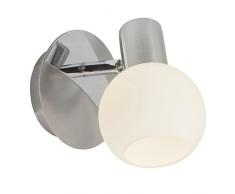 Brilliant AG 15610/13 Spot patÃ¨re, MÃ©tal, E14, 40 W, Acier/Verre Blanc