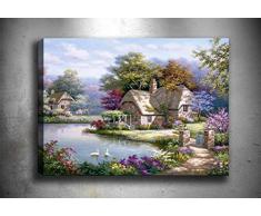 Bonamaison Peinture sur toile, multicolore, 50 x 70 cm