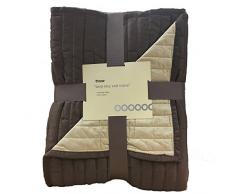 Dreamscene Luxe Super Doux Mat/satiné Polaire Jeté de lit, Chocolat, Double
