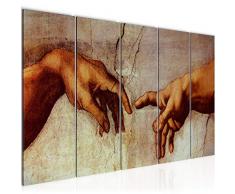 Tableau decoration murale Creation of Adam MichelAngelo 150 x 60 cm - XXL Impression sur Toile Salon Appartment 5 Parties - prÃªt Ã accrocher - 700156a