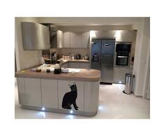 TATOUTEX Stickers Chat Noir - Vert Forêt, L 20cm x H 32cm