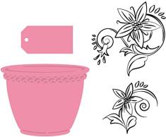 Marianne Design COL1345 Pot de Fleur à Collectionner Métal, Rose, 7 x 5,7 x 0,4 cm