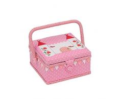 Hobbygift Cette boîte à couture permet de ranger vos fils, aiguilles et autres accessoires de manière pratique et compacte, Multicolore, 20 x 20 x 11cm