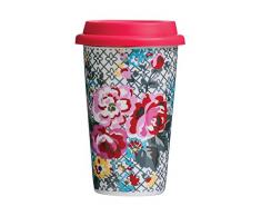 Premier Pippa Tasse de Voyage avec Couvercle en Silicone Thermique en Porcelaine, Multicolore, 330Â ML