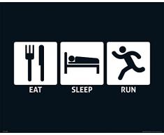 Empire Poster - Eat, Sleep - Run - Taille (cm), env. Mini Poster 50 x 40 cm