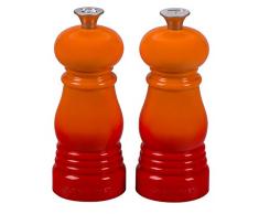 Le Creuset Set de Moulins, Moulin à Sel et Poivre, Corps Ultra Résistant ABS, 5 x 5 x 12,1 cm, Mécanisme en Céramique, Volcanique