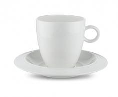 Alessi TAC1/87S Set de deux tasses Ã cafÃ© avec soucoupes, Blanc
