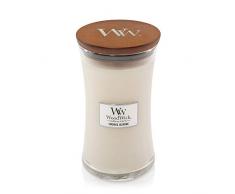 WoodWick grande bougie parfumée en jarre avec mèche qui crépite, Jasmin fumé, Temps de combustion jusquà 130 heures