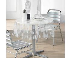 dÃ©corline nappe cristal ronde (0)140cm 14/100e feuille blanc